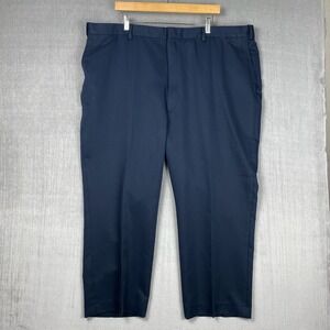 Vtg Norm Thompson Pants Mens 44 Navy Straight Leg Microfiber Trousers Normcore